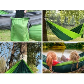 Outdoor Camping Hammock with Portable Carrying Bag and 2 Hanging Straps | 210T Nylon Parachute Hammocks for Camping | Lightweight and Portable Hammock