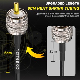 CB Antenna Cable 40ft, RG58 Coaxial Cable PL259 Male to Male, 50 Ohm Coax with 2PCS SO239 to SO239 Coax Adapter for CB Ham Radio Antenna
