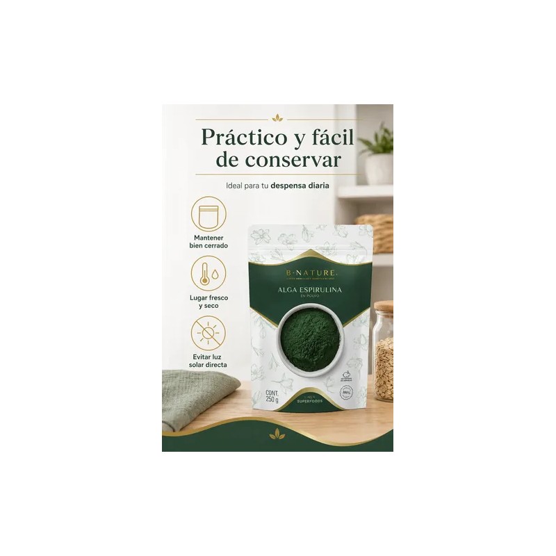 Alga Espirulina En Polvo B Nature 250 G Natural