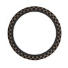 Black Brown Checkered Steering Wheel Cover Universal 15 Inch, Non