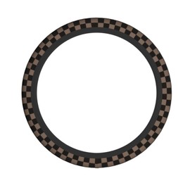 Black Brown Checkered Steering Wheel Cover Universal 15 Inch, Non Slip Durable Auto Car Accessories