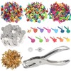 400 Pcs Mini Brad Paper Brads Fastener, Multicolor Metal Brad