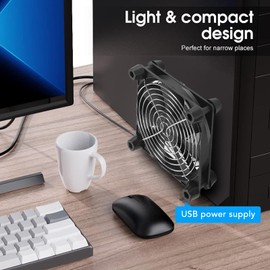 140mm Computer Fan, USB Powered Cooling Fan Adjustable Speed Circular Radiator Silent Fan for Computer Case, Gaming PC, CPU Cooler for Tablet TV Receiver Router DVR