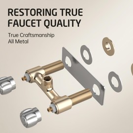 4" All Metal RV Shower Faucet, KES No Leak Camper Shower Faucet Valve Replacement for RV (Shut Off Valve Not Included) with Hot/Cold Knob, for Camper Van, Travel Trailer, Motorhome, Chrome, LG6105B-CH