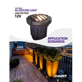 Low Voltage Landscape Lighting,(5''H) Brass Top Cover Outdoor In Ground Lights, 12V Landscape Well Ground Lights for Pathway, Driveway and Garden 1 Pack with MR16 Bulb (Grated Top, 1-pack with Bulb)