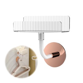 Clothes Hanger Organiser Clothes Rack Multifunctional Coat Hook Wall Hook for Balcony Laundry Room Tumble Dryer, Wall Shelf Shower Shelf No Drilling Required Bathroom Shelf Hanging, White, Pack of 1