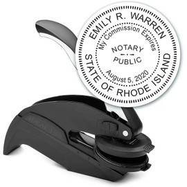 MaxMark Notary Seal Round Embosser for Rhode Island State - Includes Gold Burst Seal Labels (50 Count)