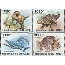 Burundi 2102-2105 (complete. issue) unmounted mint/never hinged ** MNH 2011 dinosaurs (Stamps for collectors) Amphibians/reptiles/dinosaurs