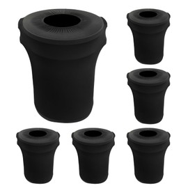 BTSKY 6 Pcs Black Round Trash Can Cover 32 Gallon Stretch Spandex Trash Can Covers Outdoor Decorative Trash Bin Covers for Outside Wedding Parties Commercial Fundraiser Decor