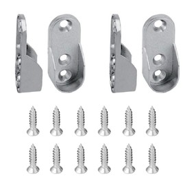 Tadipri OVA Wardrobe Rail Holder Metal Pack of 4 - Wardrobe Rail Holder for Oval Rod Nickel-Plated Steel Wardrobe Rail - Hanger for Wall Mounting