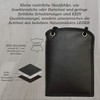 Roberto Genuine Leather Neck Pouch in Dark Brown, Nappa leather