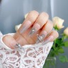 Handmade Press-On Nails with Hand-Painted Cross Design and a Shiny