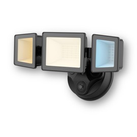 ALUSSO Dusk to Dawn Outdoor Lighting, 40W 4000LM Dusk Till Dawn Outdoor Light, 3000K/4000K/6000K 3CCT IP65 3 Heads Security Lights Dusk to Dawn for House Garage Yard Walkway 1 Pack Black