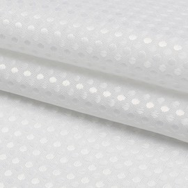 Summout Waffle Split Shower Curtain for Bath Transfer Benches with Mesh Top Window, No Hook Shower Curtain with Magnetic Bottom Seal in Liner, 2 Vertical Slits Designed -72''x74'', White