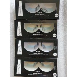 NYX 4 NYX Fabulous Lashes & Glue EL 136 Black & Teal New In Box As Pictured