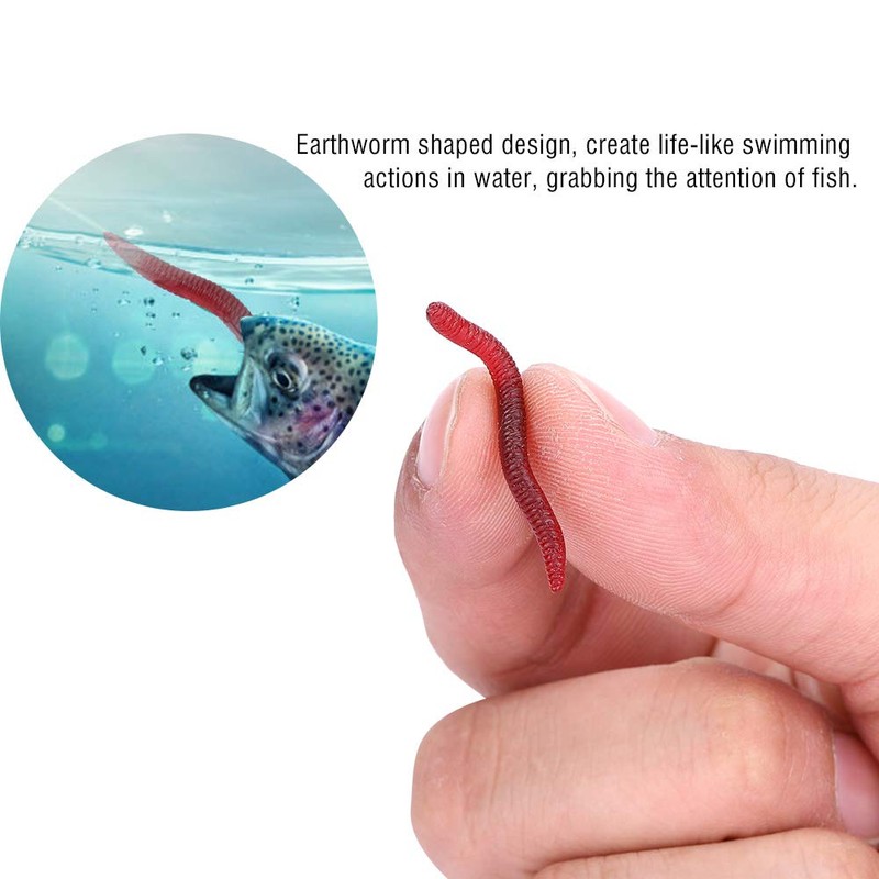 Fishing Lure Soft Artificial Baits - 200Pcs Realistic False Earthworm