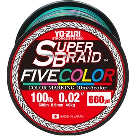 Yo-Zuri Superbraid 660 yd Floating Braid, 5-Color, 100 lb