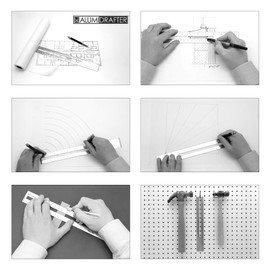 Alumicolor AlumiDrafter Architect Drafting Tool, 12IN, Silver