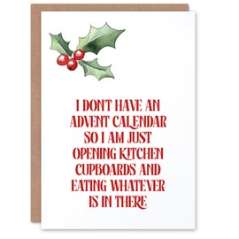Artery8 Don't Have Advent Calendar Snacking Funny Blank For Him Or Her Art Christmas Card