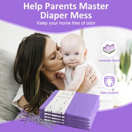 USBOO Refills Compatible with Dekor PLUS Diaper Pail,4 Pack Disposable Diaper Pail Refills, Easy to Replace and Dispose Diaper Trash Bags, Holds up to 2320 Diapers,Lavender Scent