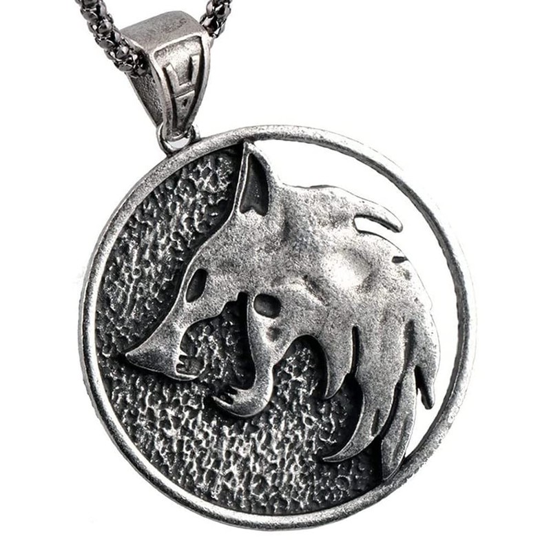 Stylebest Witcher Necklace Wolf Medallion, Meticulously Crafted Zinc Alloy Pendant