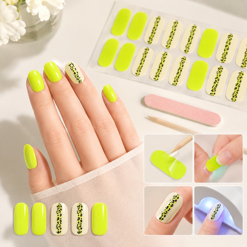 Semi-Cured Gel Nail Wraps for DIY Manicure – 16/20/22 Full-Cover