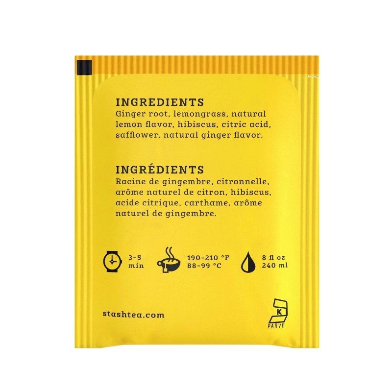 Stash Tea Lemon Ginger Herbal Tea 120 Bags Caffeine Free