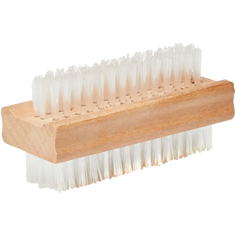 Wooden Nail Brush - Double Sided Fingernail Toenail Scrubbing -