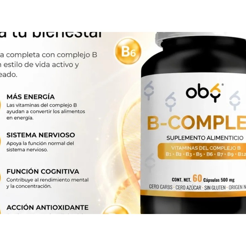 Suplemento Complejo B 60 Cápsulas De Origen Natural Premium