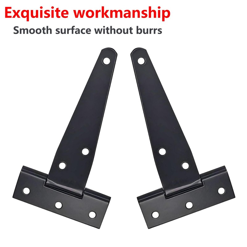 Ctyjia 2 Pcs T-Hinges, Tee Strap Black Door Hinges, with