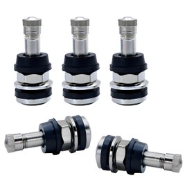 VOTNMIC 5Pieces TR416 Metal Valve Stems, Metal Tire Valve Stems, High Pressure Valve Stems Outer Mount Fits 0.453" and 0.625" Rim Hole, 1 1/2" Long (Silver)