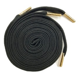 Beyond Trim 1 Pair Shoelace - Flat Colored Shoe Laces Elastic Tie Strings Athletic Running Sneakers Boots Shoestrings Black 1/2"-55"