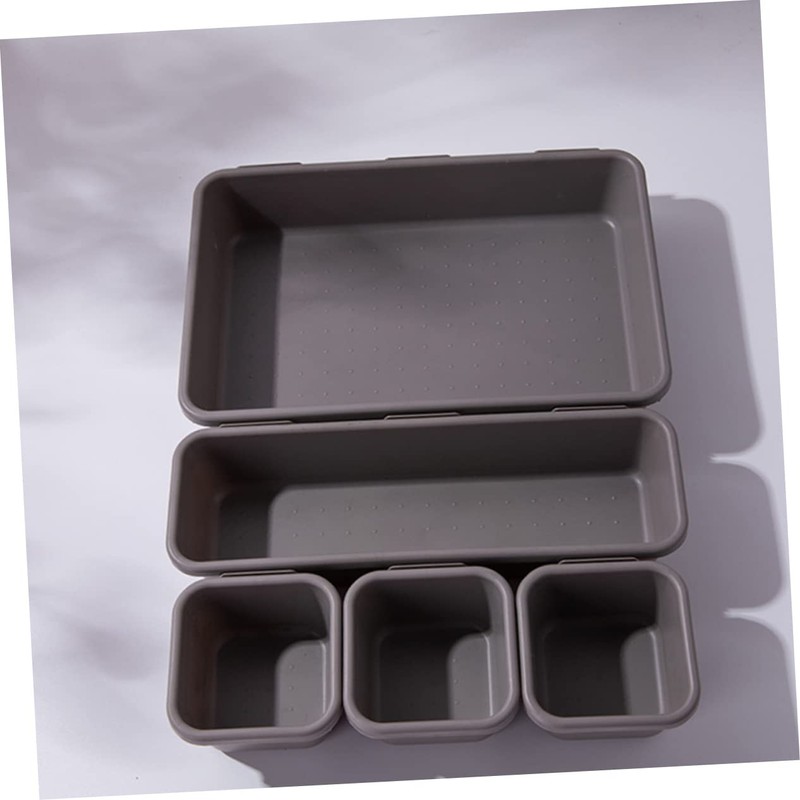 CHILDWEET 8pc Plastic Storage Boxes Lids Compartment Drawer Organizers Desk