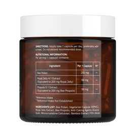 Dr Sosnowski's Hive Hero Bee Propolis, Royal Jelly, Bee Pollen - Triple Action, Maximum Potency Hive Formula | Vegetable Capsules, 60ct