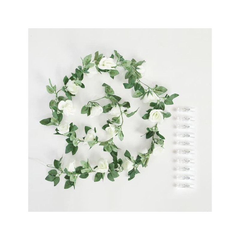 Urban Shop Rose Vine Photo Clips with Lights, Green