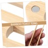 LABRIMP Magnetic Bamboo Food Tong Round Head Heat Resistant Kitchen