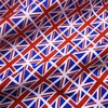White 100% Cotton with Medium Union Jack Flags (Per Metre)