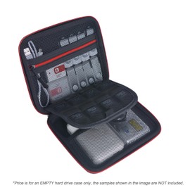 Wolfteeth 6.7 inch Handheld External Hard Drive Carrying Case, Portable Memory Card Storage Holder Organizer, Smell Proof Travel Carrying Case, Elements Holder Square Black (Empty Case Only) 132901