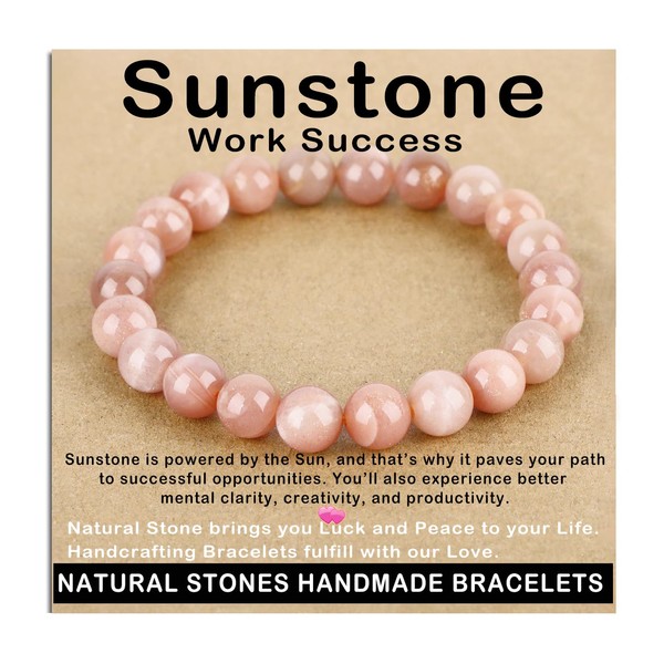 AD Beads Handmade Gemstone Stretch Elastic Bracelet Crystal Healing Reiki