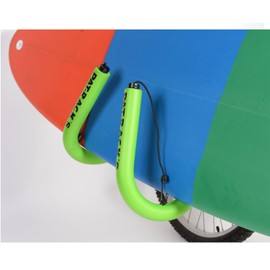 PAT RACKS Deluxe Motorcycle/Scooter Surfboard Rack (w/Luggage Rack) - 2 Arm Carrier, Thick Protective Foam, Adjustable Seat Post Attachment, Fast Easy Install - Shortboard, Skimboard, Bodyboard