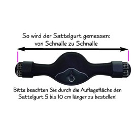 Reitsport Amesbichler Short Girth Butterfly Length 60 cm, Black Dressage Girth Rainer Strap 5-10 cm Longer Order