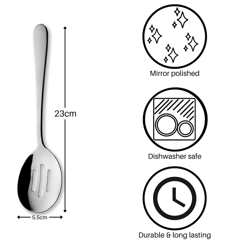 Grunwerg Windsor Carded Slotted Serving Spoon SSVGWDR/C, 18/0 Stainless Steel,