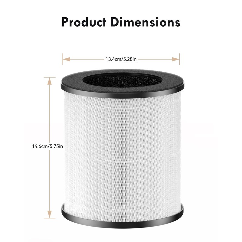 VEWIOR True HEPA Replacement Filter, Air Purifier Filter Replacement Compatible