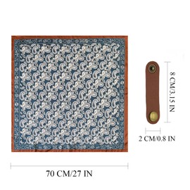 Square Scarf for Men Silk Feel Neck Scarf Satin Bandana Neckerchief Lightweight Head Scarves Fashion Gifts for Men Formal Casual Business(Blue Orange)