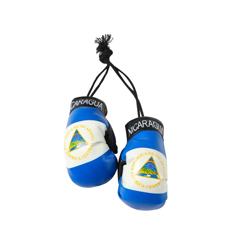 Nicaragua Flag Boxing Gloves – Hanging Rearview Mirror Car Accessories