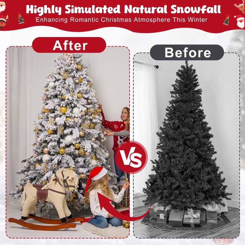 5LB Snow Flocking Powder,Self-Adhesive Fake Snow Flock for Christmas Tree