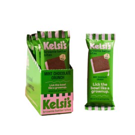 Kelsi's Mint Chocolate Crunch Brownie Batter Bites, Dairy Free, Gluten Free Dessert, Soy Free Chocolate, Paleo Candy, Alt for Candy, Alt for Brownie, Good for You Treat for Adults, Healthy Kids Snack, Honey Sweetened, No Artificial Sweeteners, 6g Added S