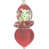 Red Velvet Heart with Handcrafted Artisan Green Lampwork Glass Frog