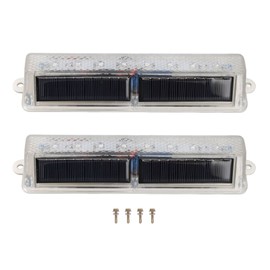 2 PCS Light Control Solar Warning Lights with 8 LED Beads One Button Switch Waterproof Warning Lamp for Night Driving Booth Patrol Red Blue