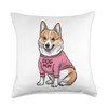 Cute Corgi Dog Mom Paw lover Throw Pillow